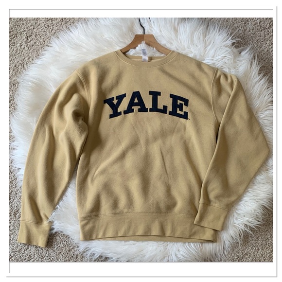 ZooZatz Tops - Yale University Crewneck Long Sleeve Sweatshirt Tan Blue Size Medium
